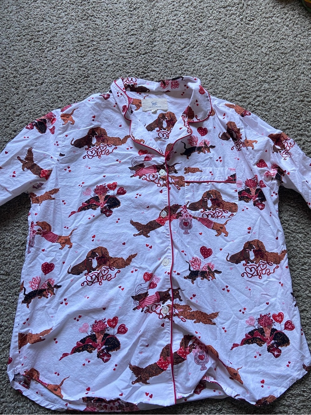 Printfresh Pet Lovers White and Pink Dachshund Pajama Set